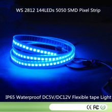 Bande numérique LED Ws2812 144LEDs/M 144pixels/M, 2m/Roll, PCB noir, tube silicone étanche IP67, entrée DC5V